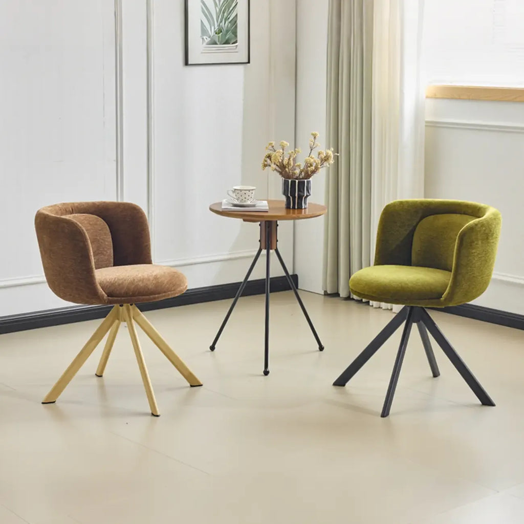 Lot de 2 chaises de salle à manger pivotantes modernes en tissu à dossier bas