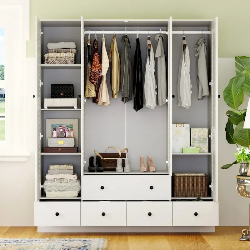 Armoire penderie placard 59L Grande armoire autonome blanche