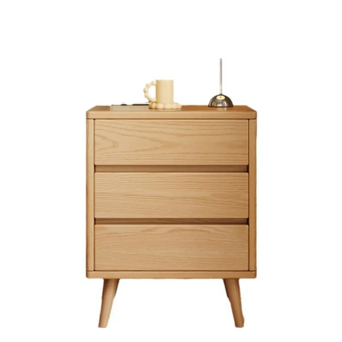 Table de chevet en bois au fini naturel avec tiroirs