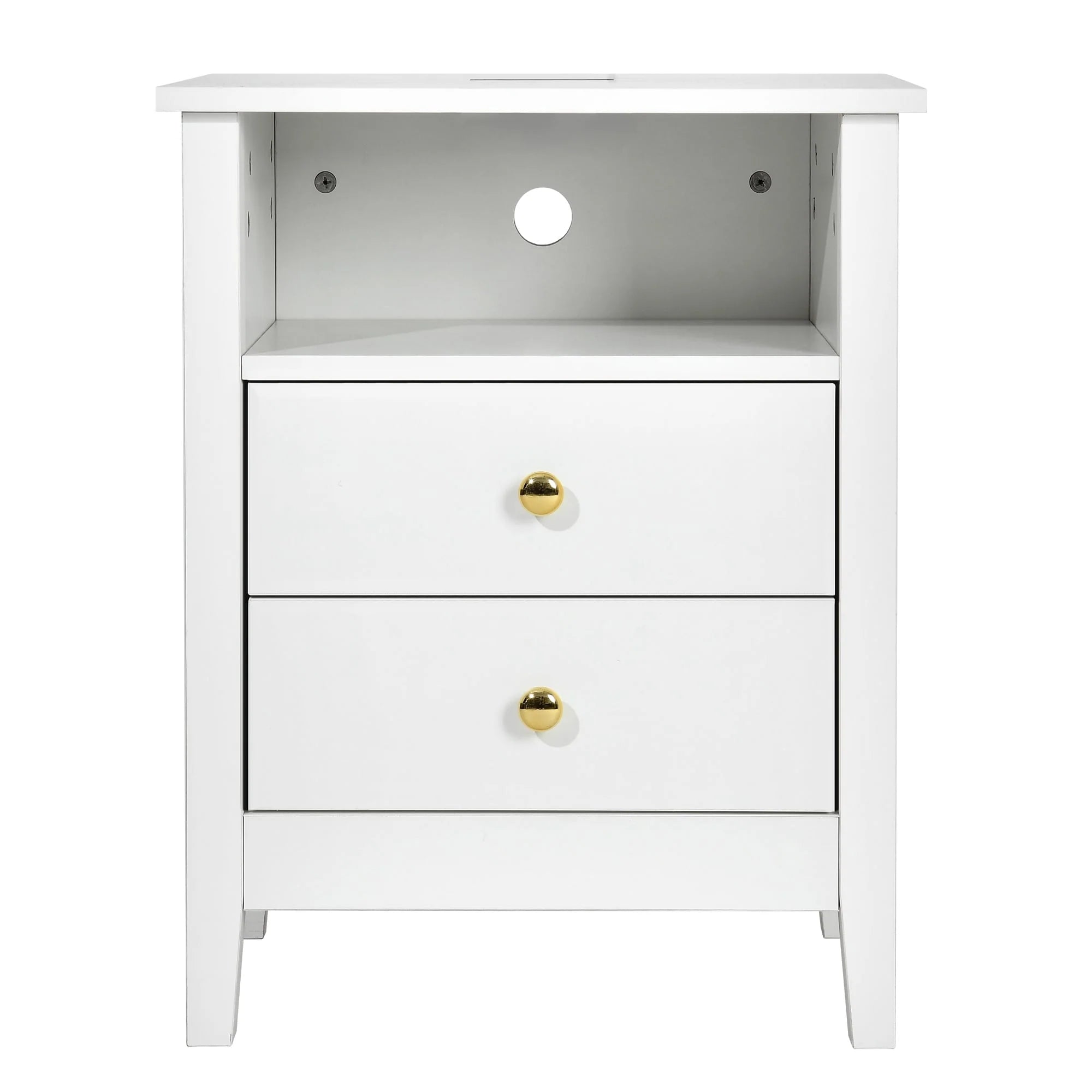 Tables de chevet (lot de 2) avec station de charge, table d'appoint avec 2 tiroirs, ports USB et prises, pour chambre à coucher
