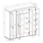 Palace Imports Kyle Armoire 4 portes 100 % en bois massif avec portes en bois massif ou portes miroir
