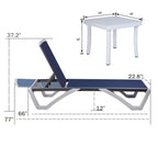 Kozyard Alan Chaise longue de patio inclinable et réglable, entièrement plate, en aluminium et résine de polypropylène