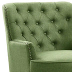 Moser Bay Mignon Fauteuil d'appoint à oreilles capitonné large de 76 cm en velours et lin