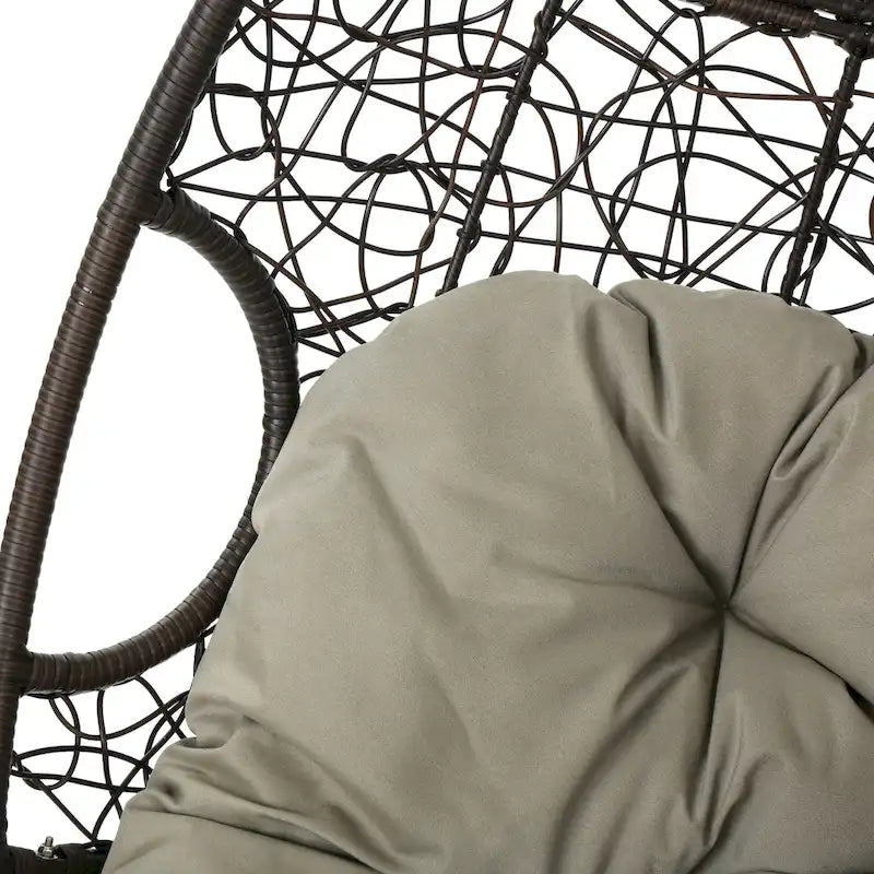 Fauteuil suspendu d'extérieur en osier imperméable avec coussins, siège hamac – Capacité de 136 kg