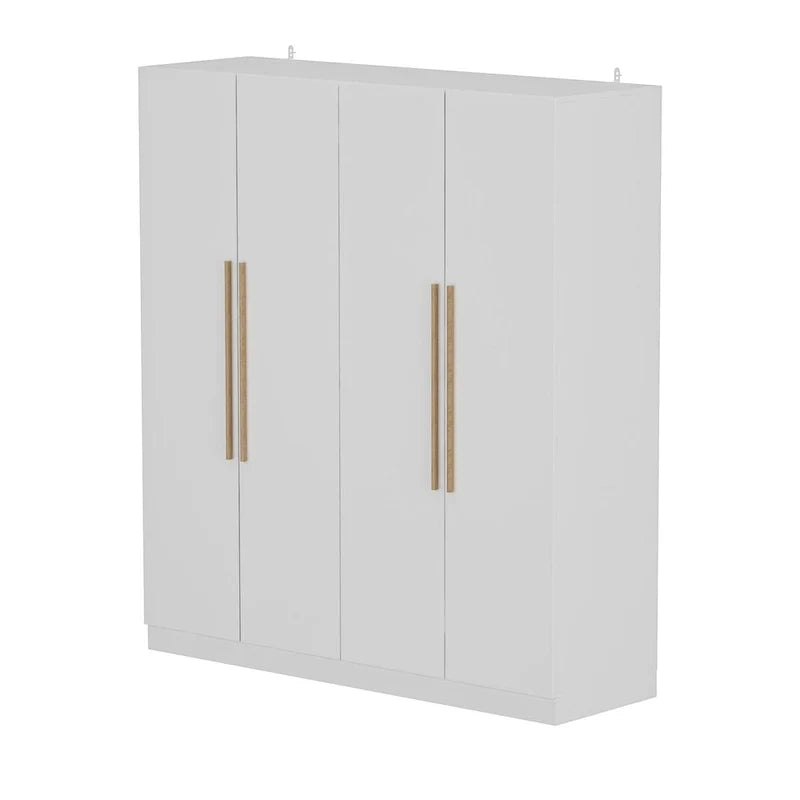 Armoire moderne autoportante en bois massif avec étagères de rangement