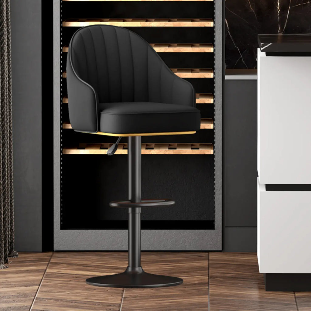 Tabourets de bar modernes en cuir pivotants et réglables en hauteur