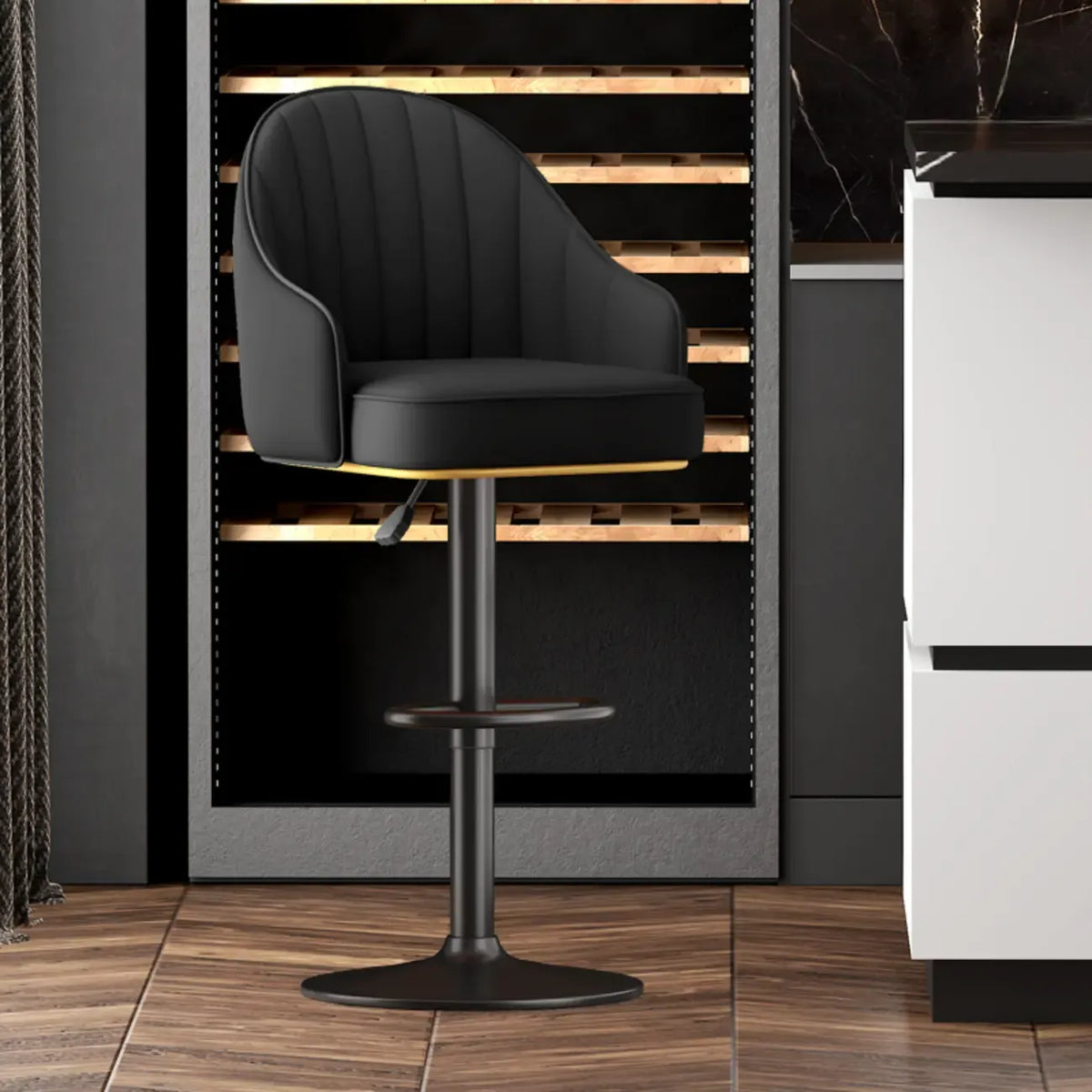 Tabourets de bar modernes en cuir pivotants et réglables en hauteur