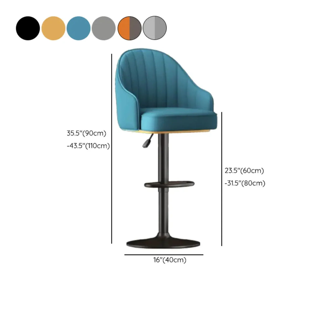 Tabourets de bar modernes en cuir pivotants et réglables en hauteur
