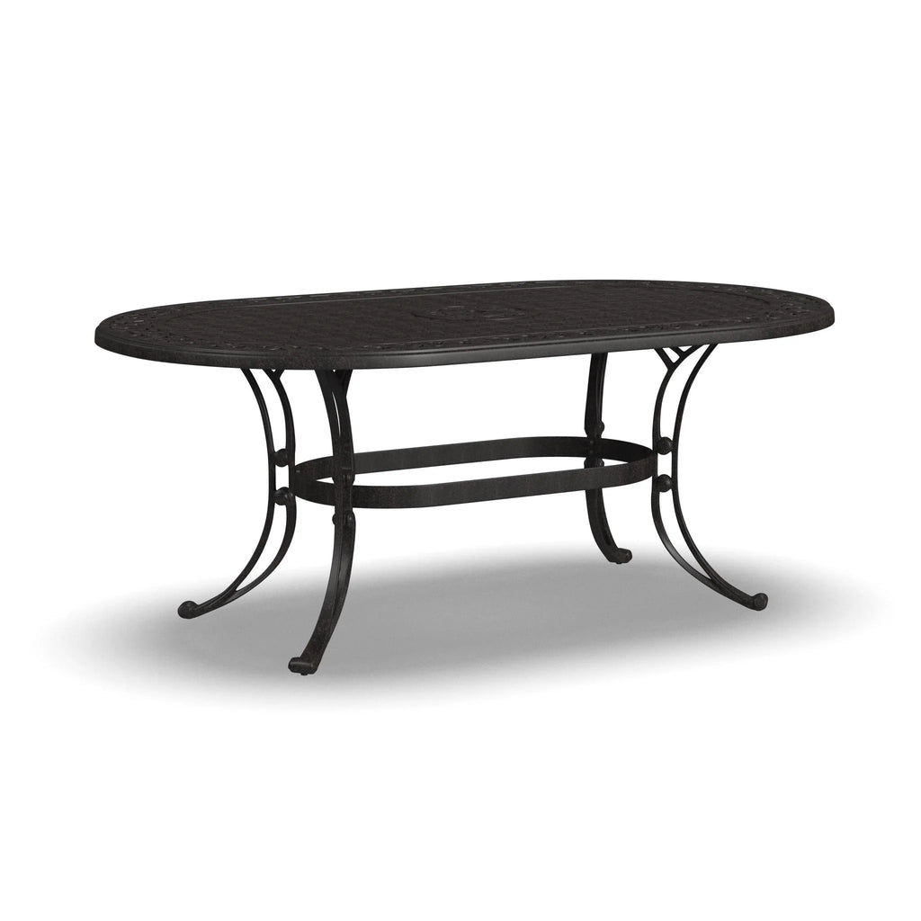 Ensemble de salle à manger d'extérieur 7 pièces en aluminium bronze Sanibel avec table à manger ovale de 72 et six fauteuils par Homestyles
