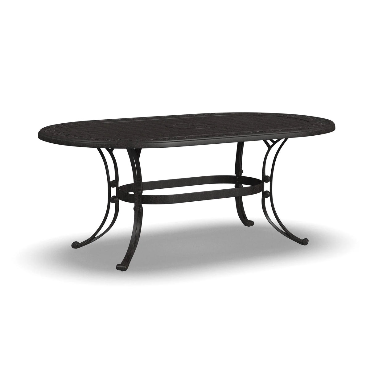 Ensemble de salle à manger d'extérieur 7 pièces en aluminium bronze Sanibel avec table à manger ovale de 72 et six fauteuils par Homestyles