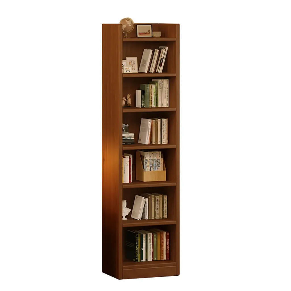 Bibliothèque rectangulaire classique en bois de noyer de première qualité à 7 étagères