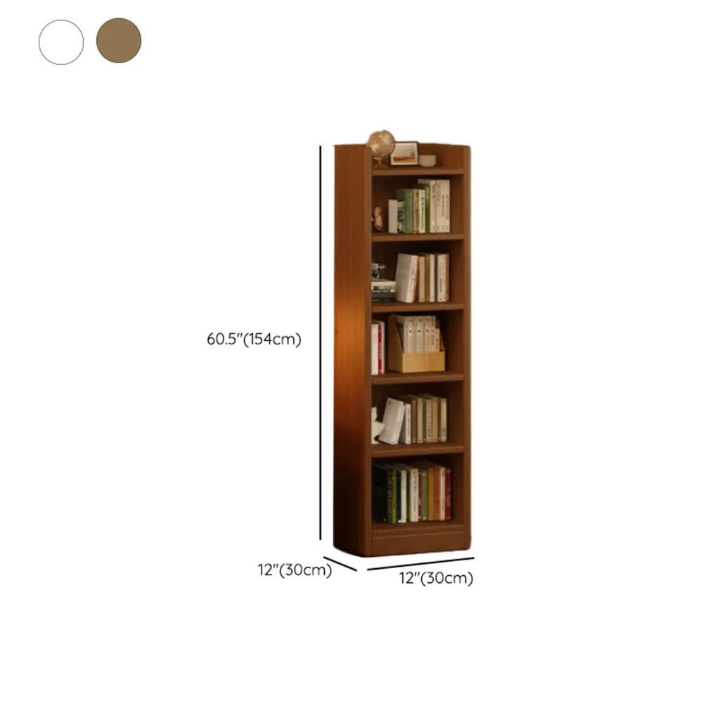 Bibliothèque rectangulaire classique en bois de noyer de première qualité à 7 étagères