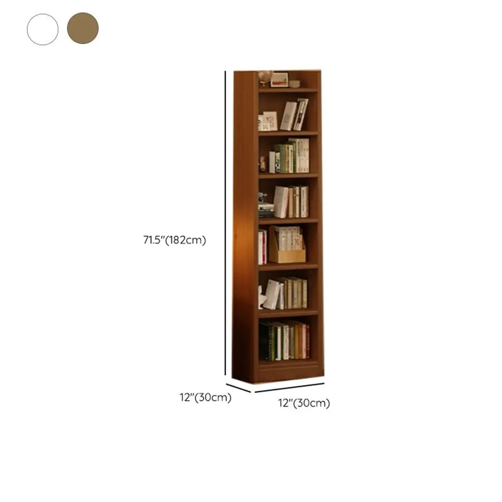Bibliothèque rectangulaire classique en bois de noyer de première qualité à 7 étagères