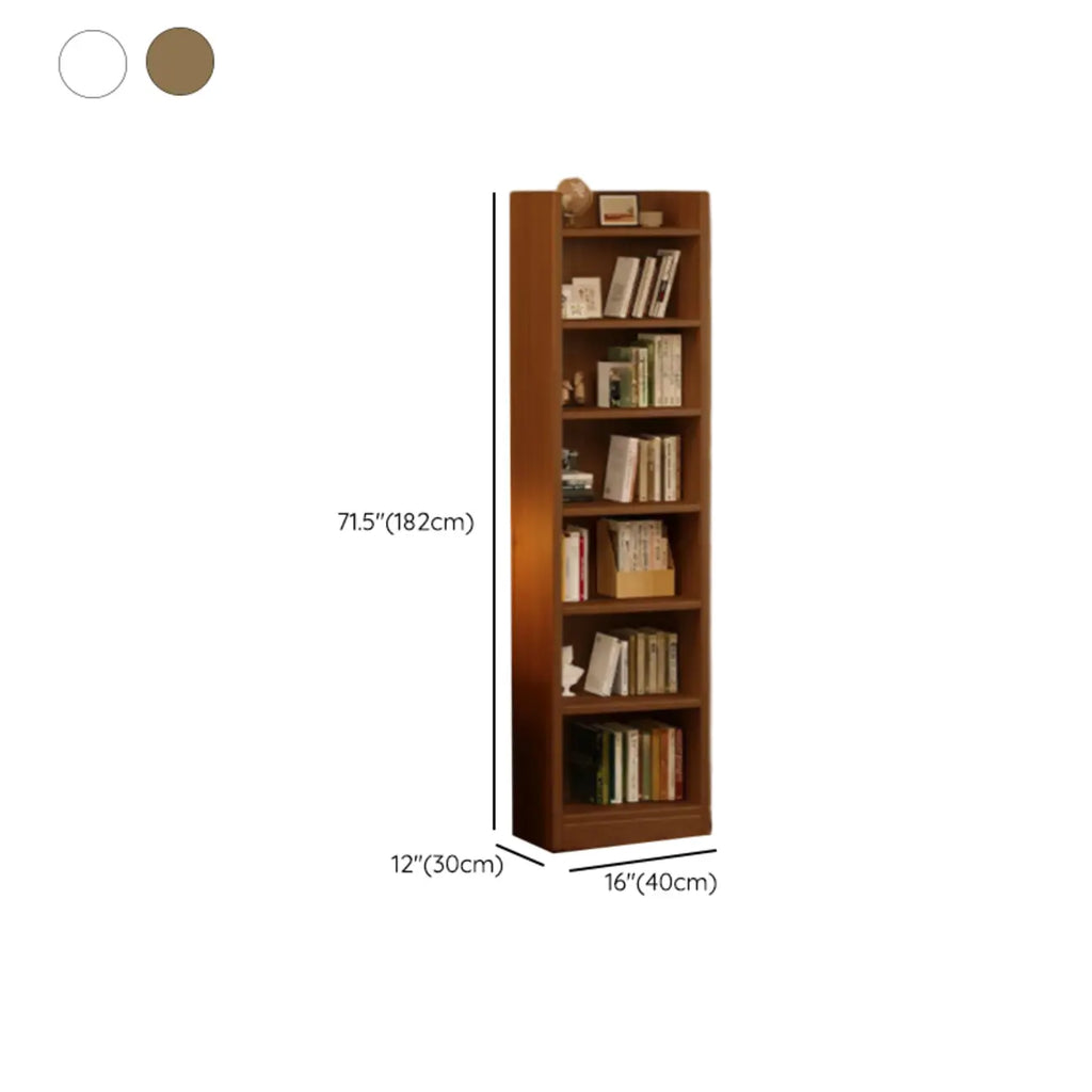 Bibliothèque rectangulaire classique en bois de noyer de première qualité à 7 étagères