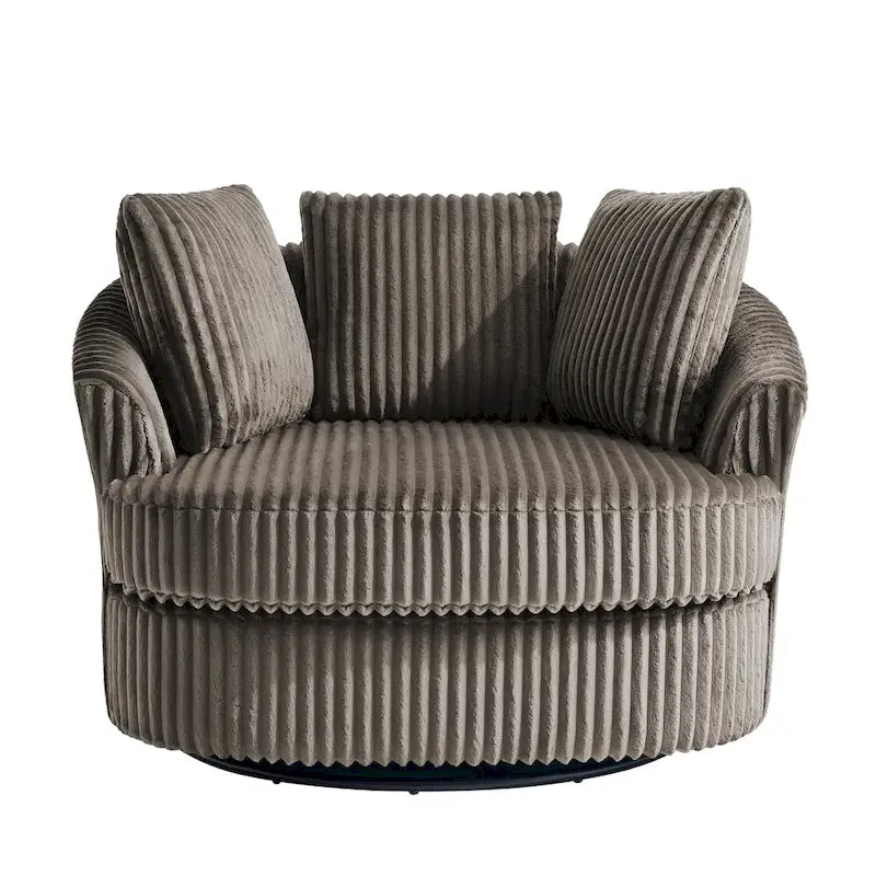 DREAMSIDEA Lot de 2 fauteuils pivotants recouverts de tissu, accoudoirs encastrés