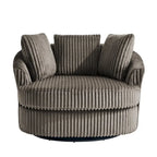DREAMSIDEA Lot de 2 fauteuils pivotants recouverts de tissu, accoudoirs encastrés