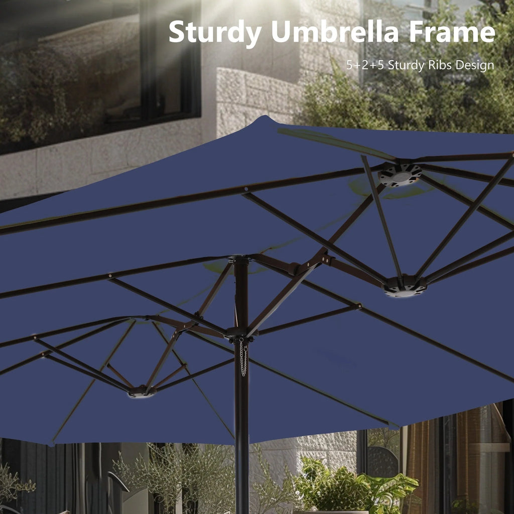MAISON ARTS Grand Parasol Double Face de 4,5 m avec Base Incluse pour Patio