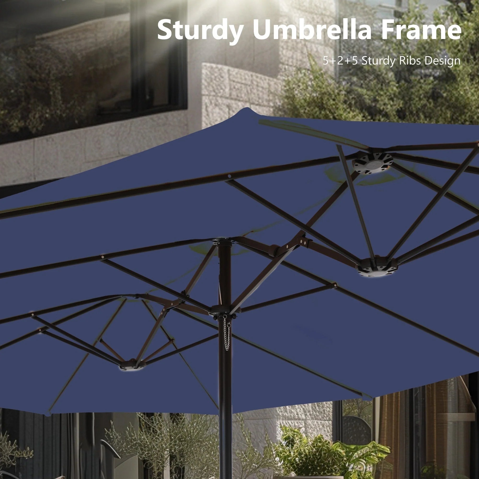 MAISON ARTS Grand Parasol Double Face de 4,5 m avec Base Incluse pour Patio