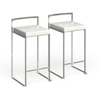 Tabouret de comptoir Silver Orchid Forrest en acier inoxydable empilable et entièrement soudé (lot de 2)
