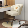 Fauteuil de bureau pivotant élégant en cuir orange