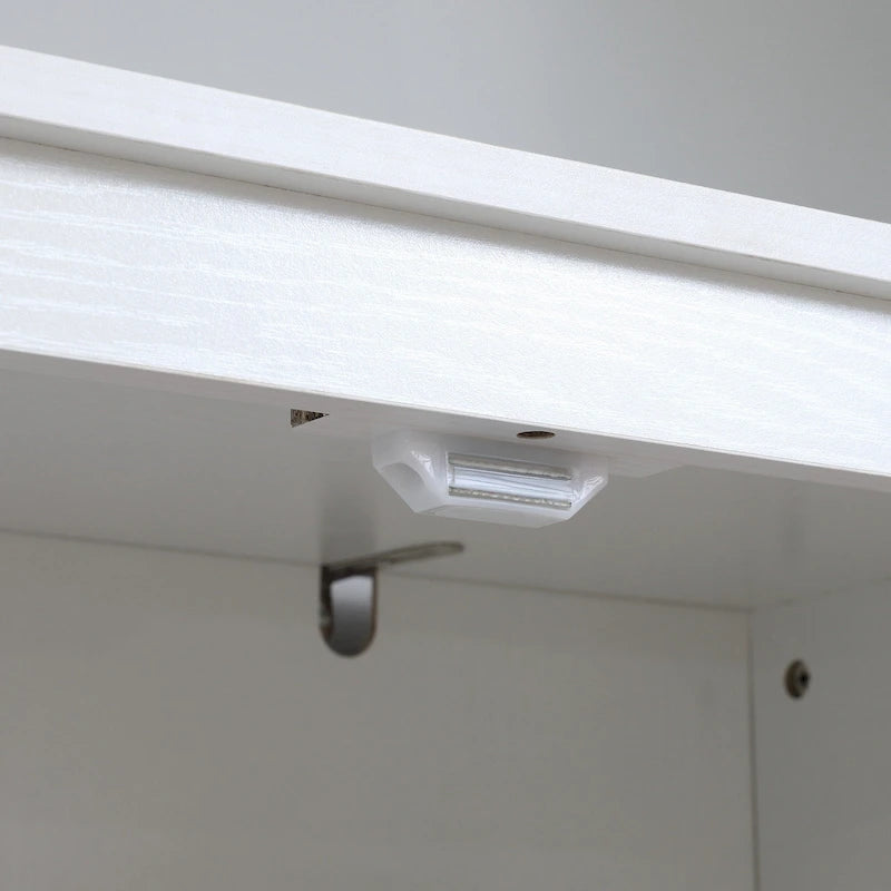 HOMCOM Grand garde-manger de cuisine autoportant de 183 cm, organisateur de rangement à 4 portes avec 4 niveaux et étagères réglables, blanc