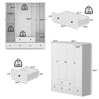 Armoire penderie placard 59L Grande armoire autonome blanche