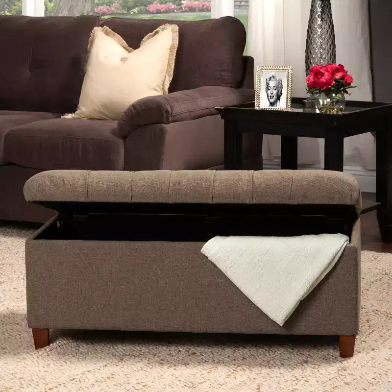 Banc de rangement capitonné - HomePop