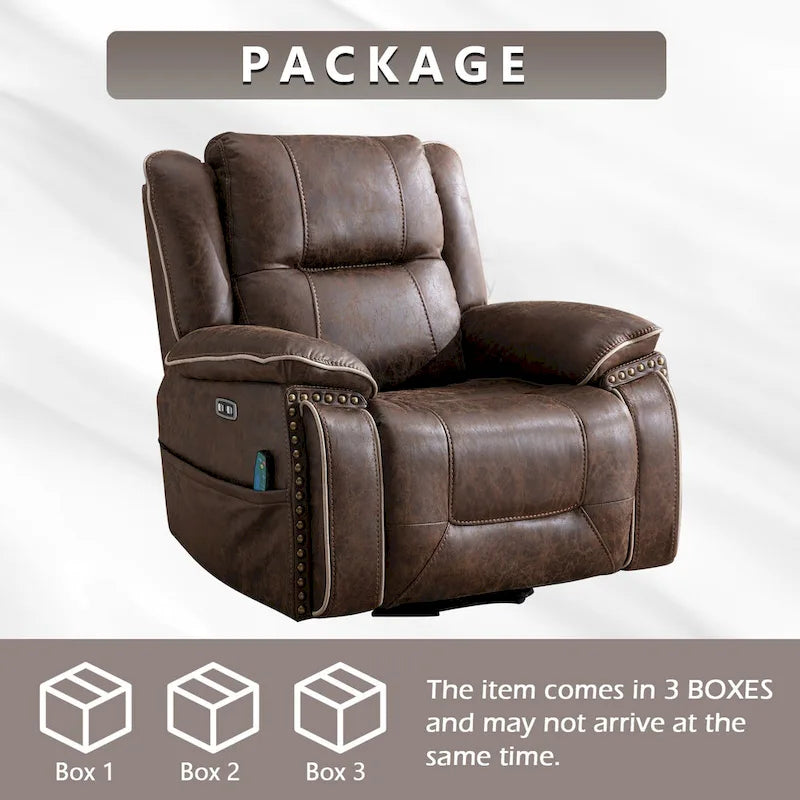 Fauteuil releveur confortable avec massage chauffant, porte-gobelet et port USB