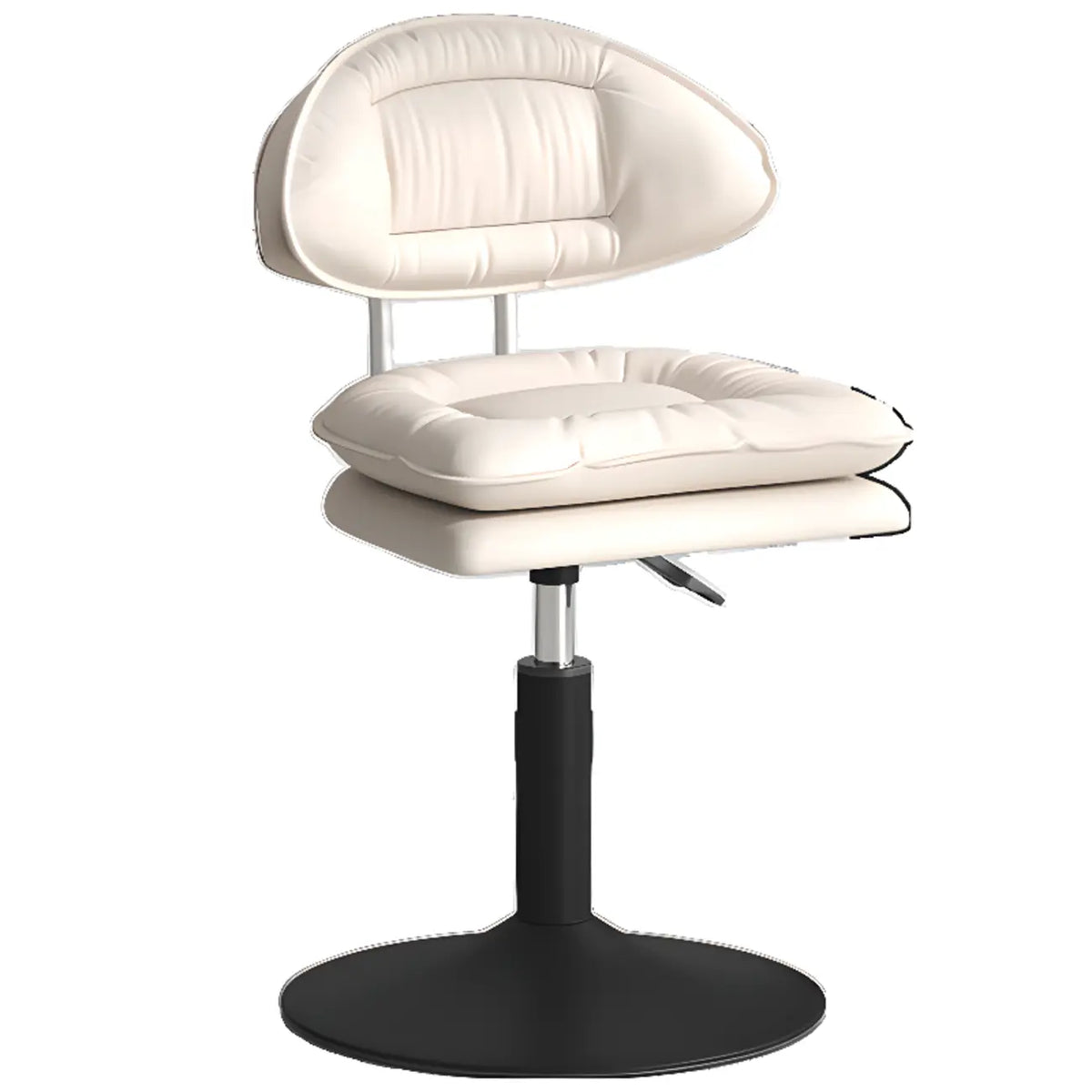 Chaise de bar moderne à dossier bas réglable pivotante en similicuir