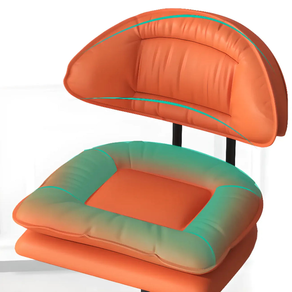 Chaise de bar moderne à dossier bas réglable pivotante en similicuir