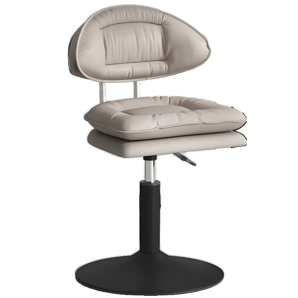 Chaise de bar moderne à dossier bas réglable pivotante en similicuir