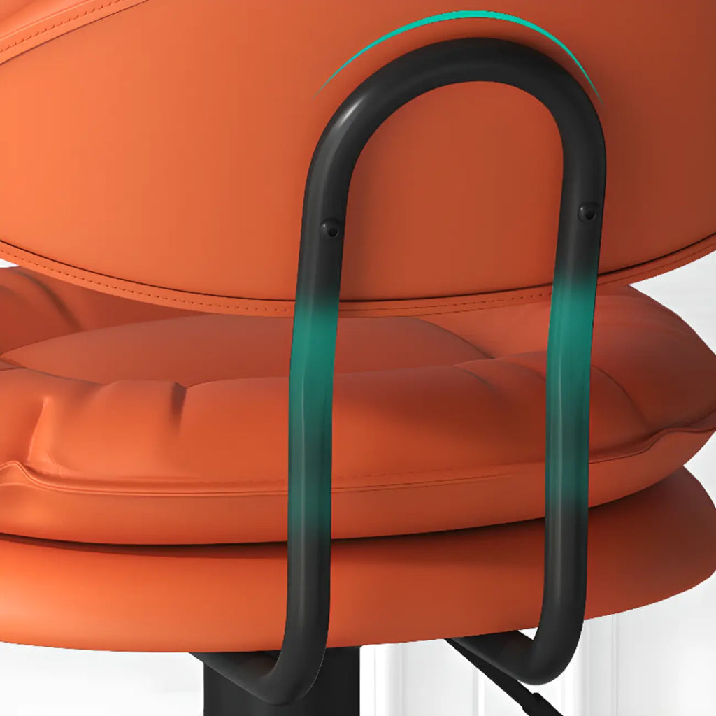 Chaise de bar moderne à dossier bas réglable pivotante en similicuir