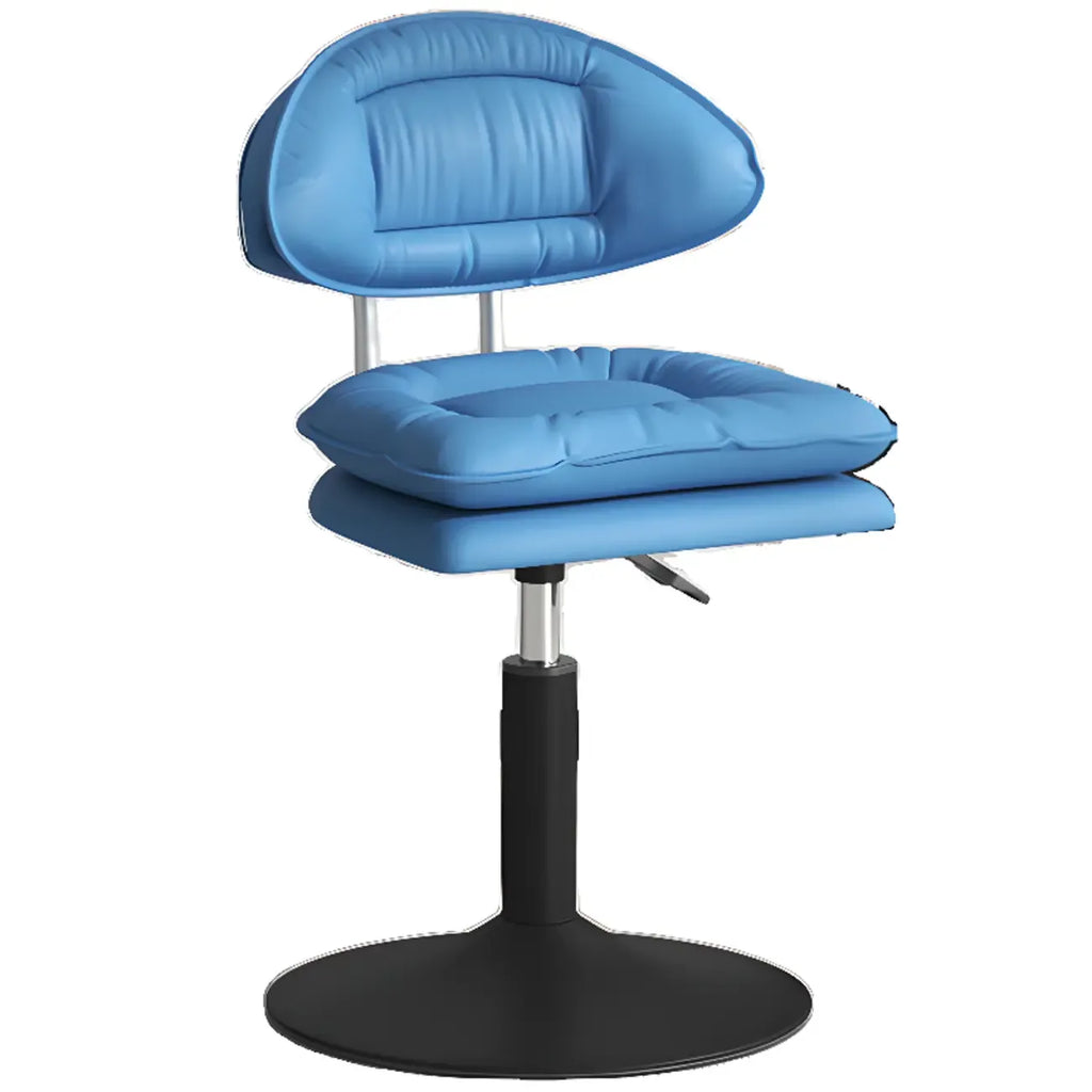 Chaise de bar moderne à dossier bas réglable pivotante en similicuir