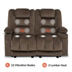 Causeuse inclinable électrique MCombo avec fonction chauffage et massage, en tissu PR648
