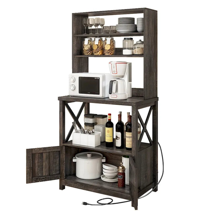 Étagère de cuisine à 5 niveaux Moasis avec étagères de rangement, support pour four à micro-ondes, organisateur d'étagère de cuisine