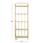 Étagère de Boulanger Pliable Haute à 5 Niveaux en Métal Décoratif pour Intérieur/Extérieur - Or ou Blanc - Roche River Decor