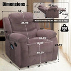Fauteuil inclinable moelleux avec fonctions massage et chaleur