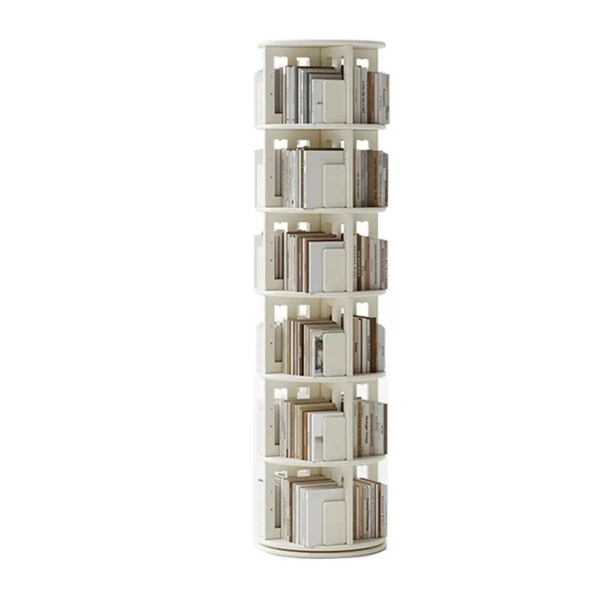 Bibliothèque verticale étroite rotative en bois