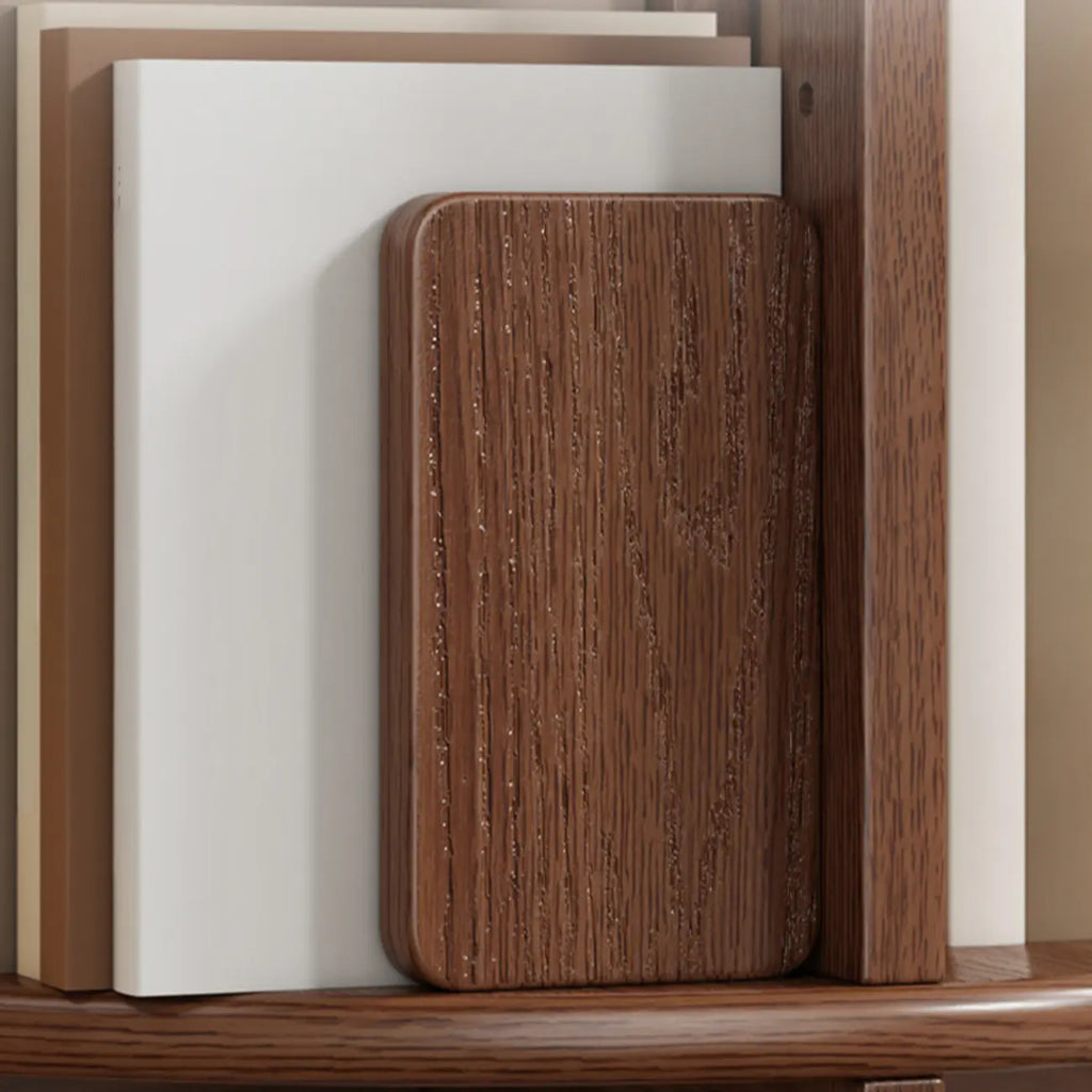 Bibliothèque verticale étroite rotative en bois