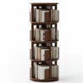 Bibliothèque verticale étroite rotative en bois