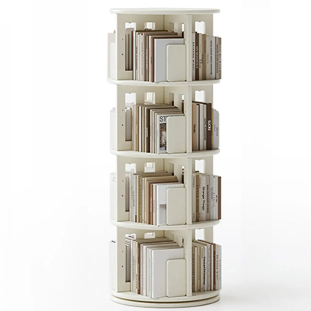 Bibliothèque verticale étroite rotative en bois