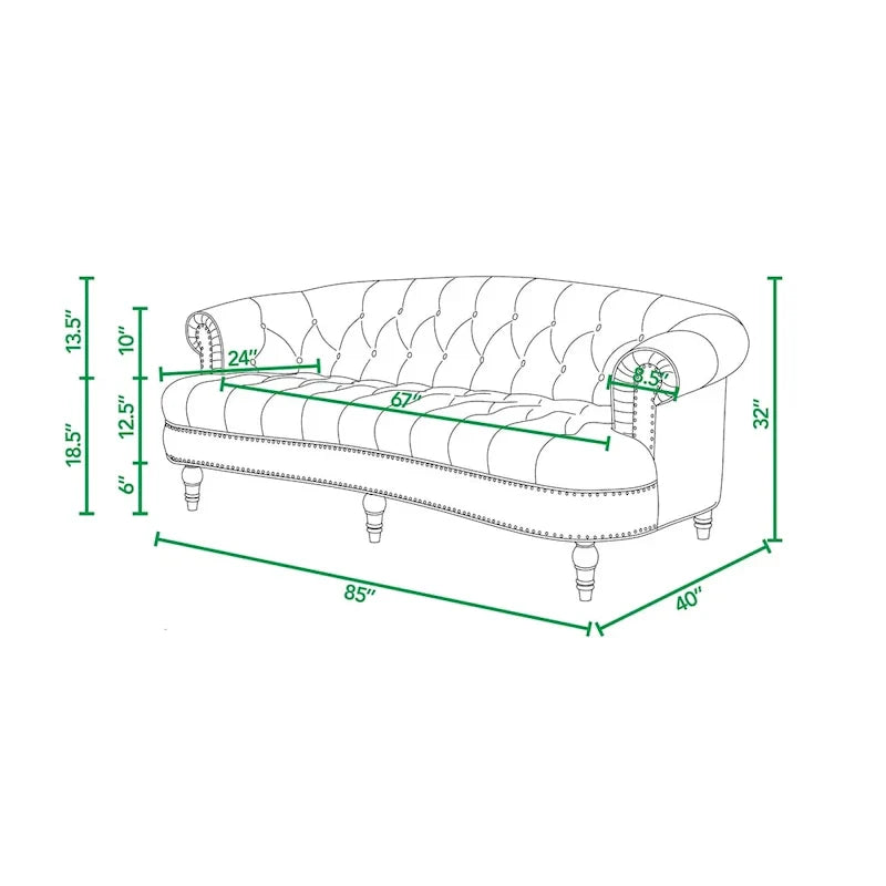 Canapé capitonné chesterfield La Rosa 84 en velours, style moderne du milieu du siècle