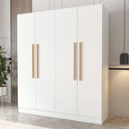 Armoire moderne autoportante en bois massif avec étagères de rangement