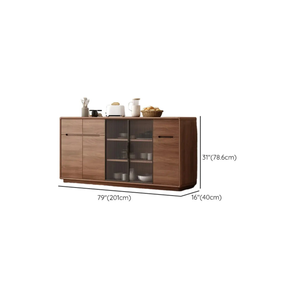Buffet en bois moderne avec de spacieux placards de rangement