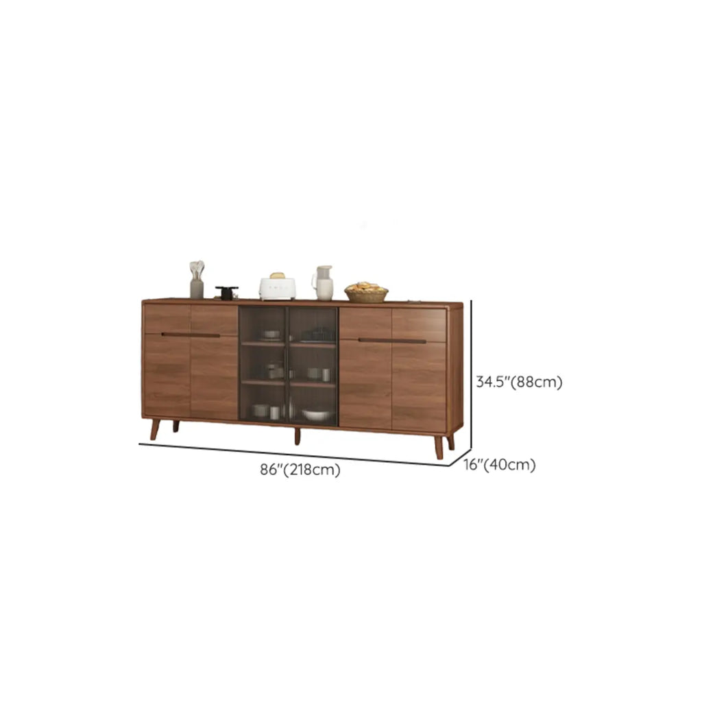 Buffet en bois moderne avec de spacieux placards de rangement