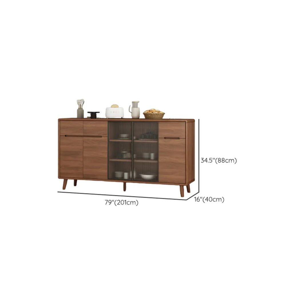 Buffet en bois moderne avec de spacieux placards de rangement