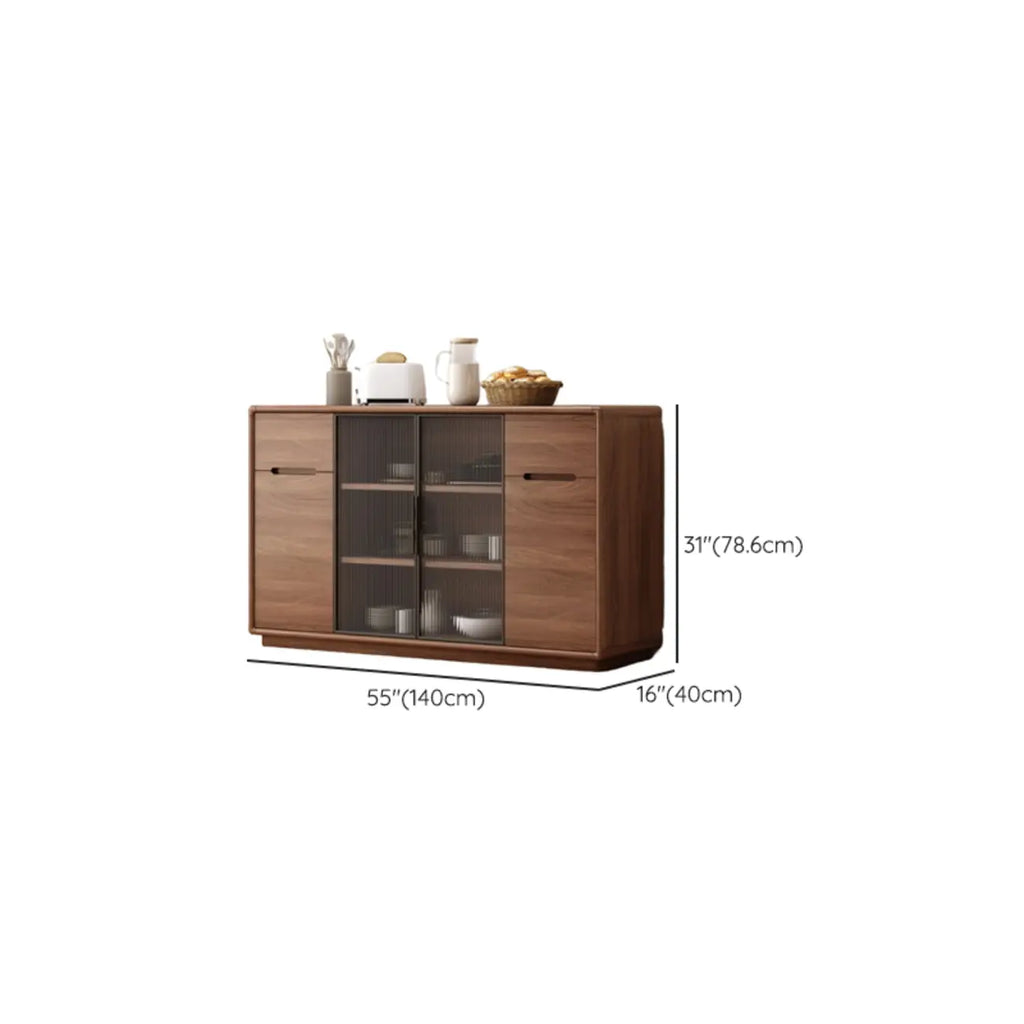 Buffet en bois moderne avec de spacieux placards de rangement