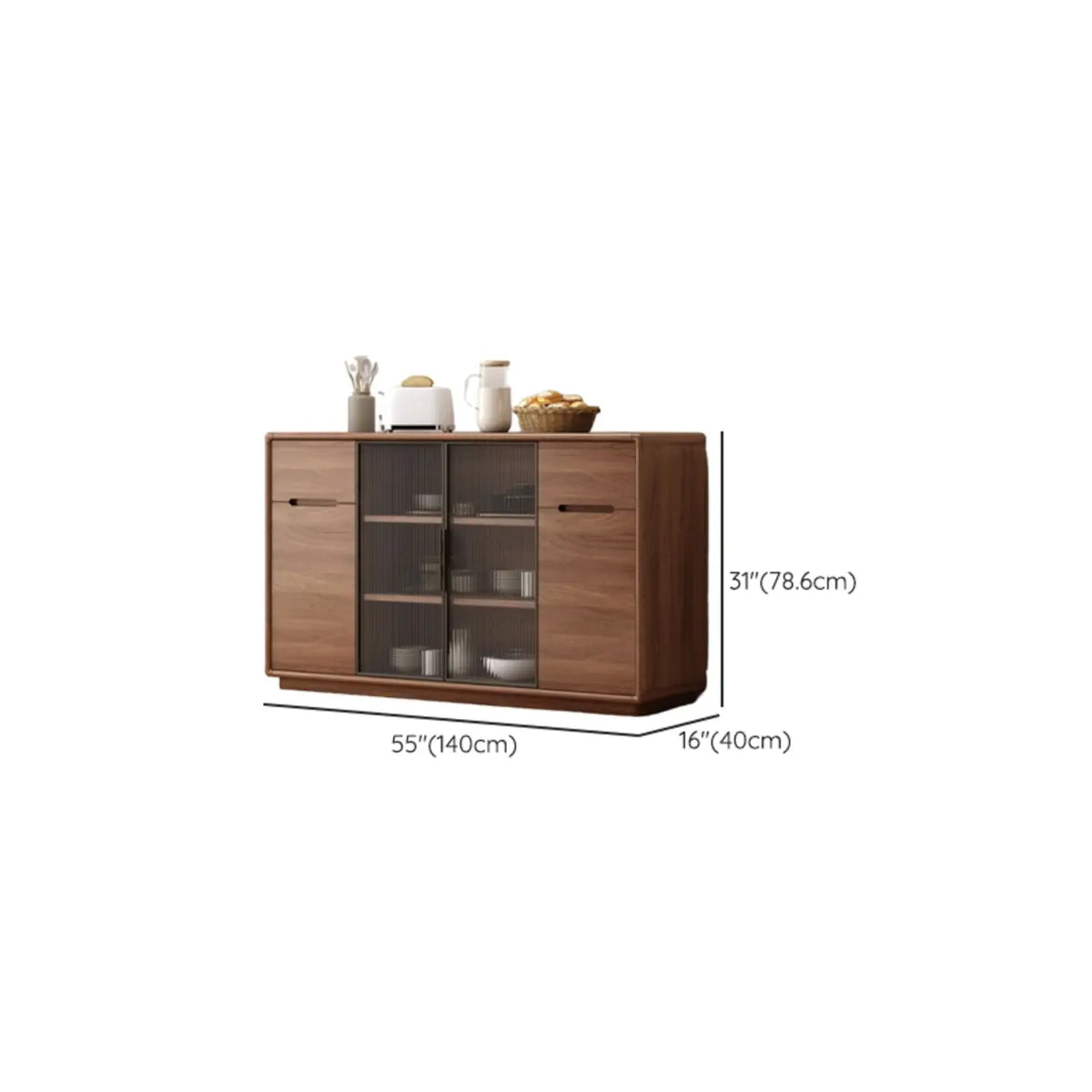 Buffet en bois moderne avec de spacieux placards de rangement