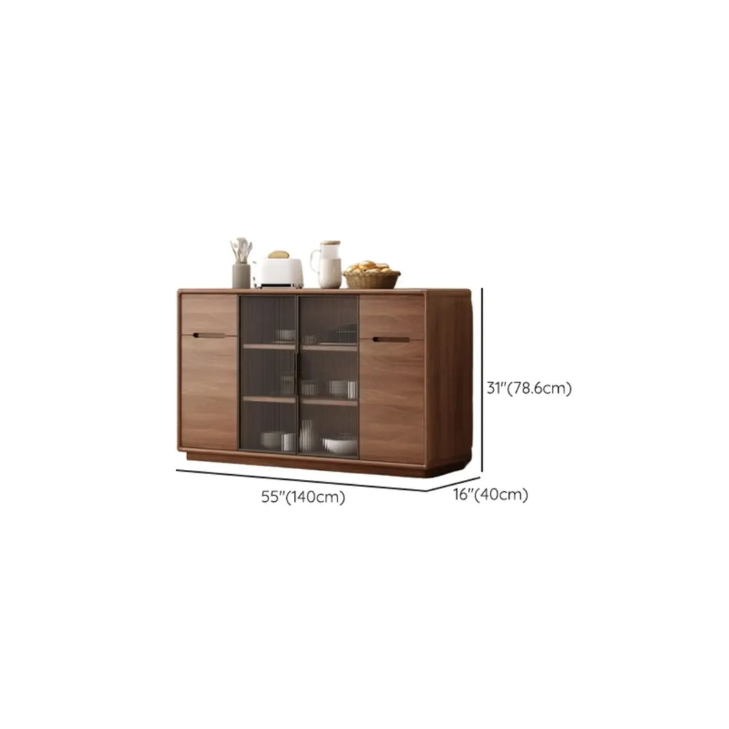 Buffet en bois moderne avec de spacieux placards de rangement