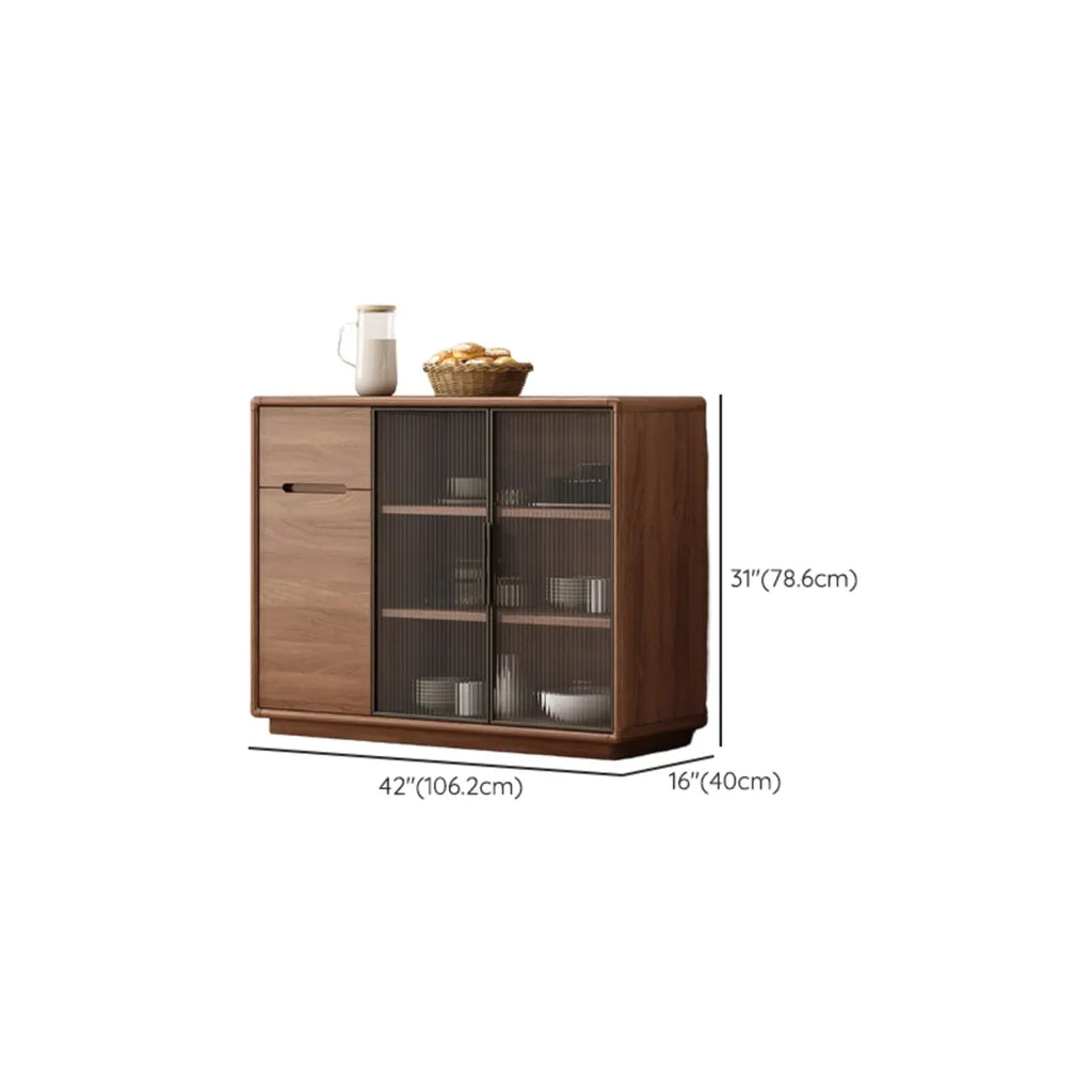 Buffet en bois moderne avec de spacieux placards de rangement